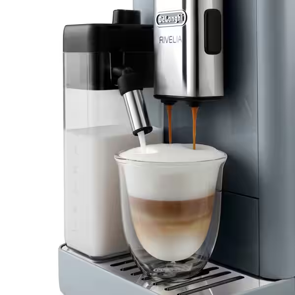 De'Longhi Rivelia with Auto Milk Pebble Grey