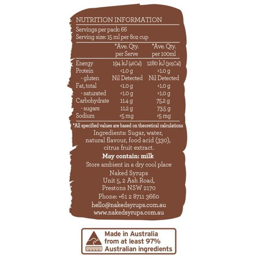 Naked Syrups Caramel Flavouring 1Ltr