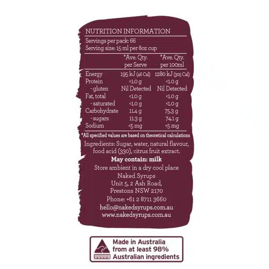 Naked Syrups Hazelnut Flavouring 1Ltr