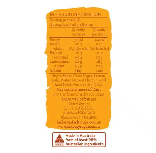 Naked Syrups Traditional Lemonade 1Ltr
