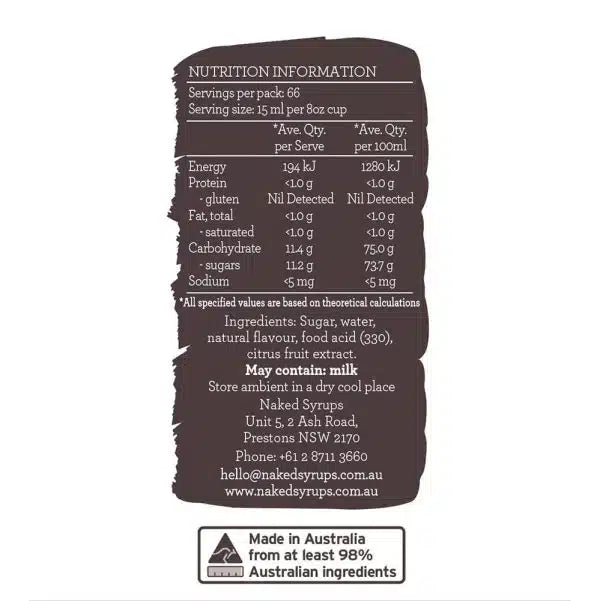 Naked Syrups Vanilla Flavouring 1Ltr